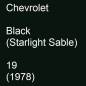 Preview: Chevrolet, Black (Starlight Sable), 19 (1978).